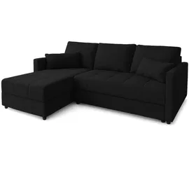 ax living Ecksofa Klein mit Schlaffunktion Dolceo Pik Dunkelgrau 226cm