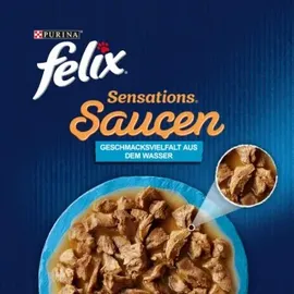 felix® Katzen-Nassfutter Sensations Saucen Geschmacksvielfalt aus dem Wasser 12x 85,0 g