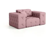 Fun Möbel Sessel Chantal Stoff Opera Velvet 70 x 80 x 80 cm Pink/Rosa mit Zierkissen