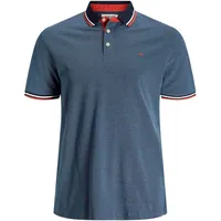 Jack & Jones PlusSize Paulos Kurzarm-poloshirt Denim Blue / Detail Ps 4XL