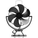Clanmacy Kaminventilator 6 Flügel Kaminofen Ventilator Ofenventilator Stromloser Kamin Gebläse schwarz