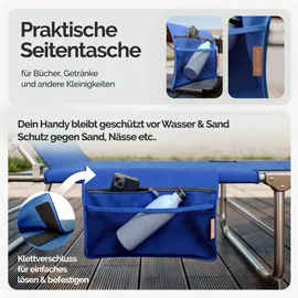 CASARIA Sonnenliege 2er-Set 200 x 60 x 30 cm Blau