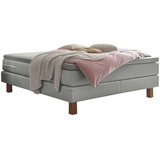 Hasena Boxspringbett 140-180 cm Braun / Hellgrau, Liegefläche:140 x 200 cm, Topper:Base-Topper