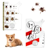 Katomi Zeckenkarte für Menschen - Doppelkopf Zeckenentferner mit 3X Lupe & Skala, Medizinisches Öko-PC (86x54mm) für Wanderung, Garten, Camping - Inkl. Zecken-Risikokarte