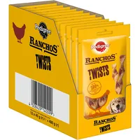 PEDIGREE Ranchos Twists – Weicher Hundesnack mit Huhn – Schonend getrocknet – Ideal für kleine und große Hunde, 12 x 40g