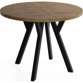 WFL GROUP Runder Ausziehtisch 300 x 77 x 100 cm dunkelbraun