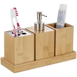Relaxdays Badaccessoire-Set Braun
