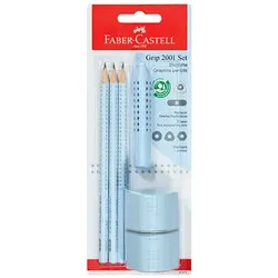 FABER-CASTELL GRIP 2001 Bleistift-Set B sky blue, 1 Set