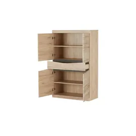 EFFEZETA Highboard 103 x 139 x 40 cm Schwarz