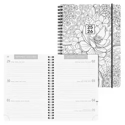 BRUNNEN Schülerkalender ZENart Juli 2025 - Dezember 2026 schwarz/weiß