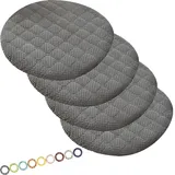 MCNDSI Rund Sitzkissen Stuhl Stuhlkissen 30/40/35/50/45 cm Sitzkissen Baumwolle Sitzpolster Stuhlauflage für Outdoor Indoor Gartenstuhl Küche oder Esszimmerstuhl(K1,4PCS_14INCH/35CM)