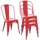 chefgastro Stapelstuhl Metall rot 4er Set