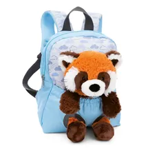 NICI Rucksack mit Roter Panda Plüschtier - blau