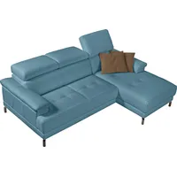 Egoitaliano Ecksofa »Soul, Design und Sitzkomfort auf hohem Niveau, tolle Details, L-Form«, mit Recamiere, inkl. Kopfteilverstellung, blau