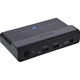 InLine InLine® USB-C Switch, Umschalter für 2 PCs, 4-Port Hub, USB 3.2 Gen.1, schwarz