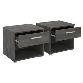 CARO-Möbel Nachtschrank Mary 41,2 x 28 x 18,7 cm Grau