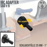 IBC Container-Adapter drehbar 1" (25 mm) PP