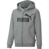 Essentials Big Logo Kapuzenjacke Jungen PUMA Medium gray heather grau flussgrau grau 86-95cm 2-3J