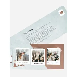 Dankeskarten Hochzeit selbst gestalten mit Spruch und Fotos im Onlinedesigner bei Meine-Kartenmanufaktur.de
