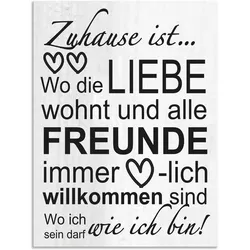 Wandbild ARTLAND "Wo die Liebe wohnt", grau (farbe bild(er): grau), B:60cm H:80cm, Bilder, als Alubild, Outdoorbild, Leinwandbild, Poster, Wandaufkleber