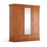 Natur24 Kleiderschrank Kleiderschrank Tuscany Kiefer massiv Natur 3-Türig 193 x 62 x 218 cm braun