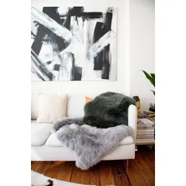 Heitmann-Felle Lammfell farbig - Premium Qualität Fellteppich 68 x 100 cm Grau