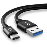 CELLONIC® USB Kabel 2m kompatibel mit Microsoft Xbox Series X, Series S/One Elite Controller 2 Ladekabel USB C Type C auf USB A 3.1 Gen 1 Datenkabel 3A schwarz PVC