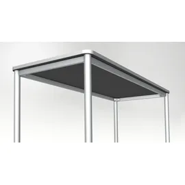 Kerkmann Prime Schreibtisch anthrazit rechteckig, 4-Fuß-Gestell silber 200,0 x 100,0 cm