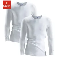 CLIPPER Unterhemd 2 Stk. schlichtes Basic, Unterziehshirt - in Doppelripp, Langarmshirt Clipper weiß