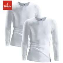 CLIPPER Unterhemd 2 Stk. schlichtes Basic, Unterziehshirt - in Doppelripp, Langarmshirt Clipper weiß