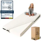 smartwood Kindermatratze 120x180 14cm - Matratze für Kinder Oeko Tex - Atmungsaktiv Kaltschaumkern H2 und Waschbarer Anti-Allergie-Bezug - Doppelseitige Rollmatratze