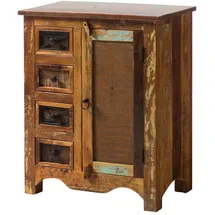 MASSIVMOEBEL24.DE Kommode Altholz 70 x 85 x 40 cm Mehrfarbig