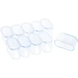 Freebily 10 Stück Stuhlbeinkappen Möbelfüße Schutz Stuhl Kappen Füße Eckig Rechteckig Silikon Möbel Zubehör Tisch Fuß Pads Gummifuß Bodenschutz Klar 20 * 40mm