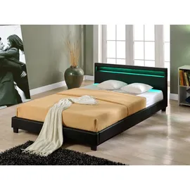 Corium LED Polsterbett Paris 160x200cm Schwarz Corium