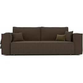 idohome Schlafcouch Cord 3-Sitzer Braun