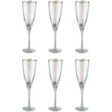 Butlers SMERALDA 6x Sektgläser mit Goldrand 250ml Gläser 6 ct