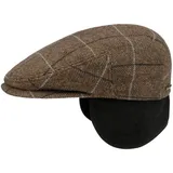 Stetson Kent Schirmmütze Karodesign Ohrenklappen Made in EU Herren Herbst Winter beige-braun 60 cm - 60