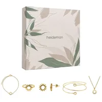 Heideman Schmuck-Adventskalender Summerbox Lissabon silberfarben, Schmuckset mehrteilig Schmuck für Frauen - 5 Schmuckstücke goldfarben|silberfarben