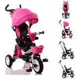 Byox Tricycle Flexy Lux 3 in 1 Dreirad, klappbar, Gummireifen, drehbarer Sitz pink