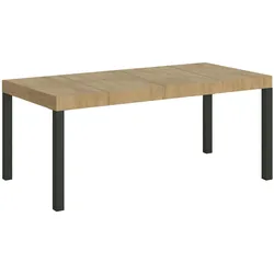 Ausziehbarer Tisch 90x90/246 cm Everyday Premium Eiche Natur Anthrazit Gestell