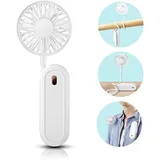 Amxcnoy Weißer Tragbarer Nackenventilator, Mini-usb-nackenventilator Mit 360°-drehung, 1200 Mah Akku, Leiser Betrieb, 3 Geschwindigkeitsstufen