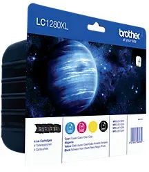 Brother LC-1280 XL Original Tintenpatrone Schwarz, Cyan, Magenta, Gelb Multipack 4 Stück