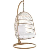 Beliani Hängesessel ALLERA Beige/Weiß