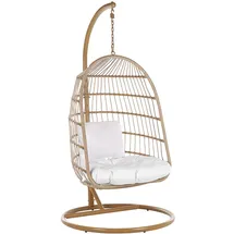 Beliani Hängesessel ALLERA Beige/Weiß