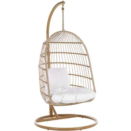 Beliani Hängesessel ALLERA Beige/Weiß