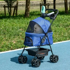PawHut Hundewagen Blau 67 x 45 x 96 cm