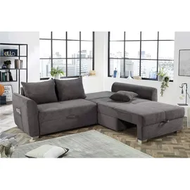 luma-home Eckcouch Cord 2-Sitzer Grau
