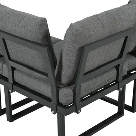 stilvora Gartenlounge-Set 4-tlg. Grau/Schwarz
