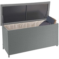 Poly-Rattan Kissenbox HWC-D88, Gartentruhe Auflagenbox Truhe Premium grau, 63x135x52cm 320l
