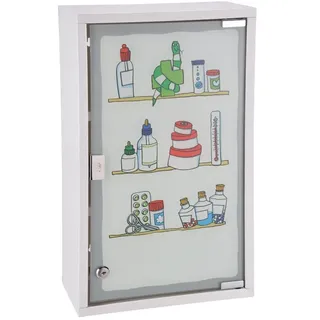 Spetebo XXL Medizinschrank mit Milchglas Tür - 50 x 30 cm - Arzneischrank Erste Hilfe Hausapotheke